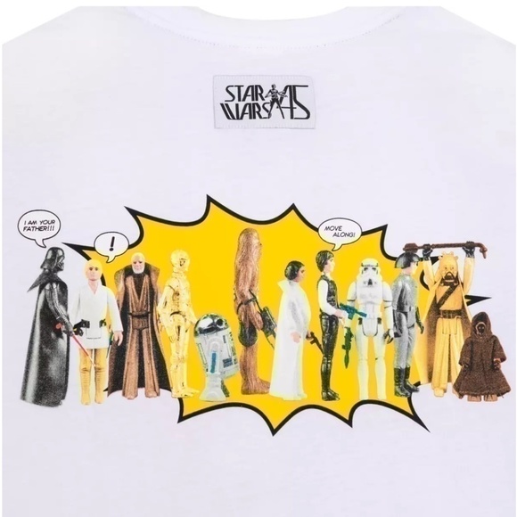 Star Wars Action Figures T-Shirt - Size Large - White, Pink, Blue, Yellow - NWT - Picture 5 of 15